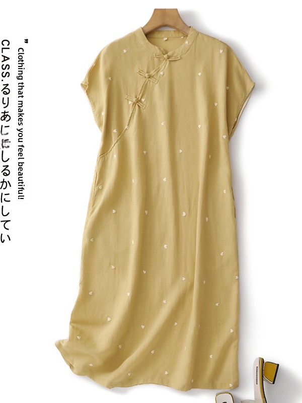Embroidery Love - New Chinese Style Women's Dress Large