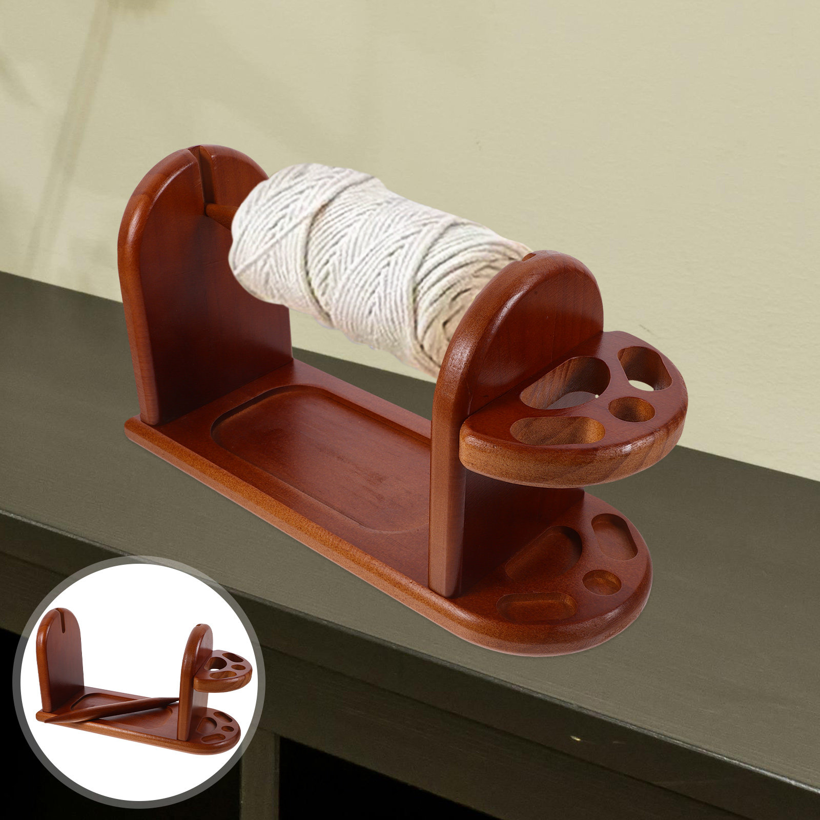 Embroidery Yarns - Wooden Yarn Holder Sturdy Craftsmanship Stable
