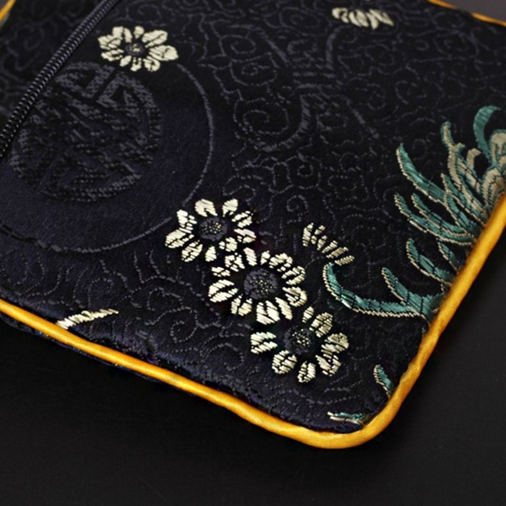 Embroidery Wallet - Cloth Embroidery Coin Pouch Flower Tassel