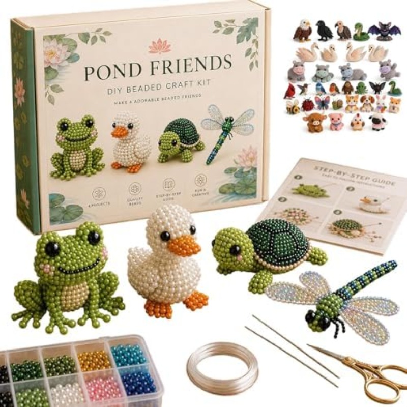 Embroidery For Beginners - Tiny 3D Beaded Animal DIY Kit