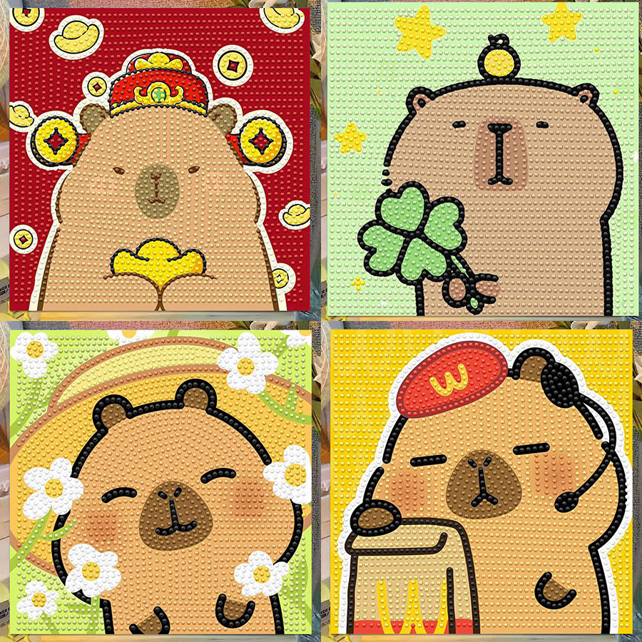 Embroidery Garments - Cartoon Capibala Crystal Diamond Decorative Painting