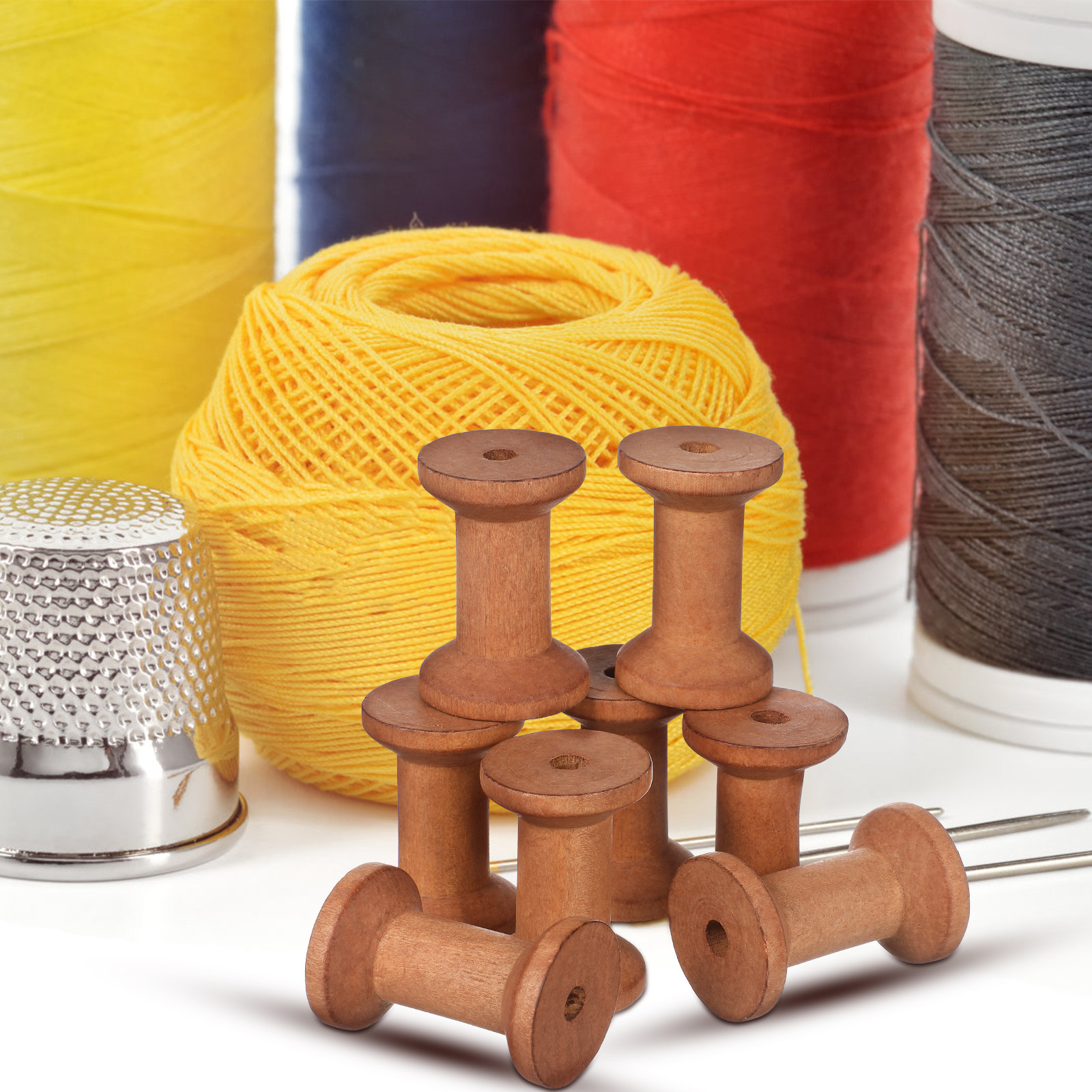 Embroidery Yarns - 20Pcs Wooden Thread Holders Empty Spools
