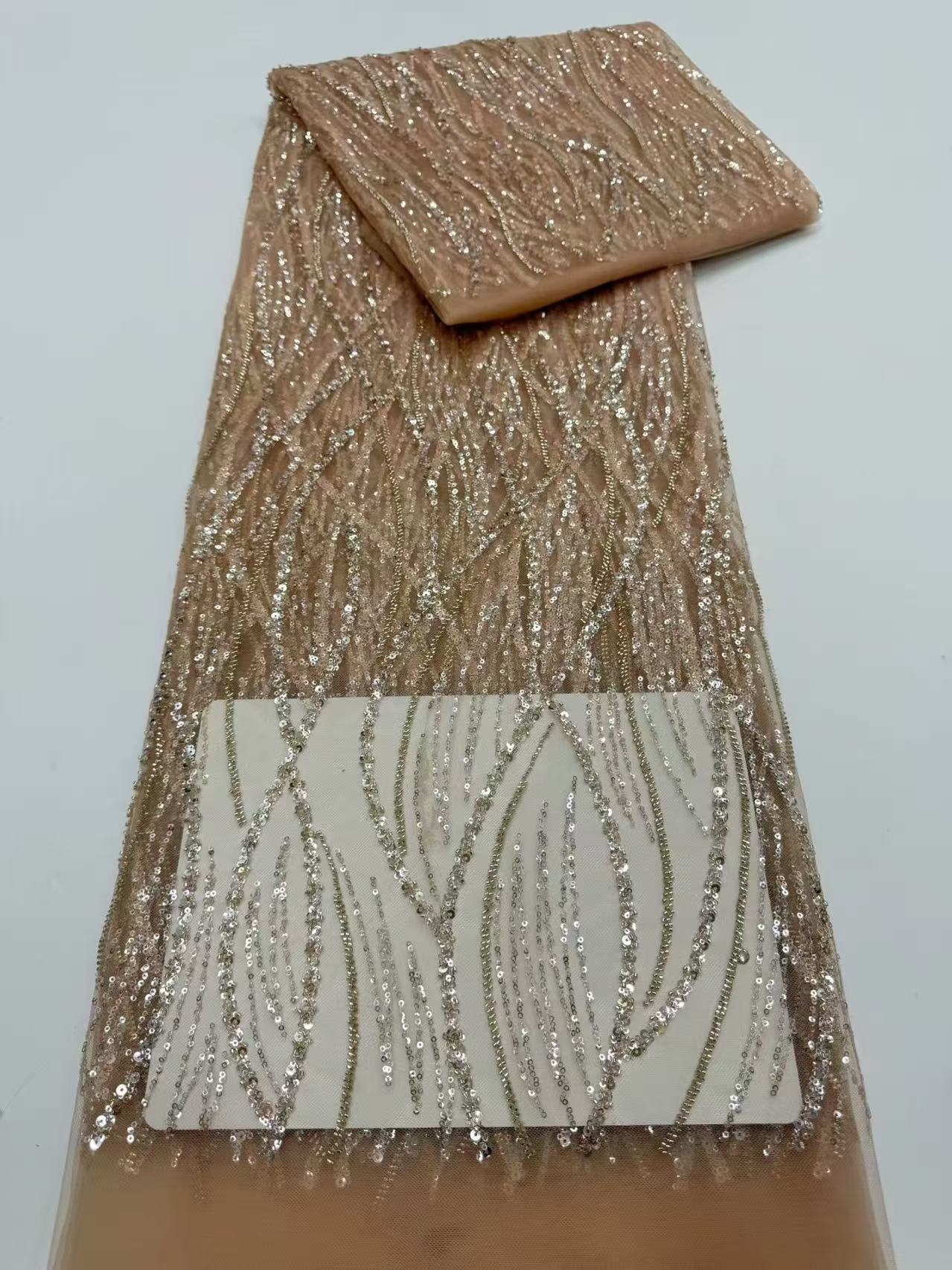 Luxurious African Beaded Net M - Embroidery Net Fabric recensione e prezzo