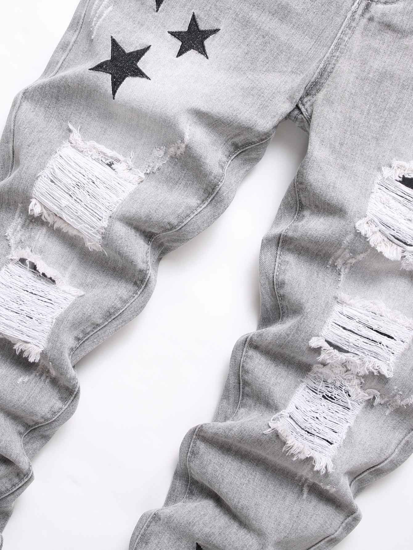 Y2K Men's Jeans - Trendy Gray  - Embroidery Effect recensione e prezzo