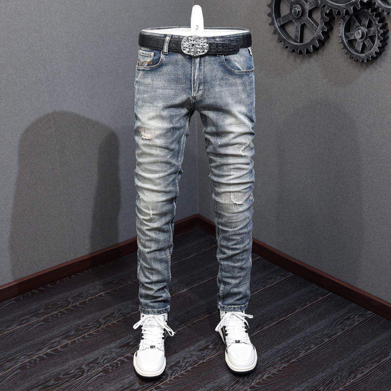 Fashion Vintage Men Jeans High - Embroidery Effect recensione e prezzo