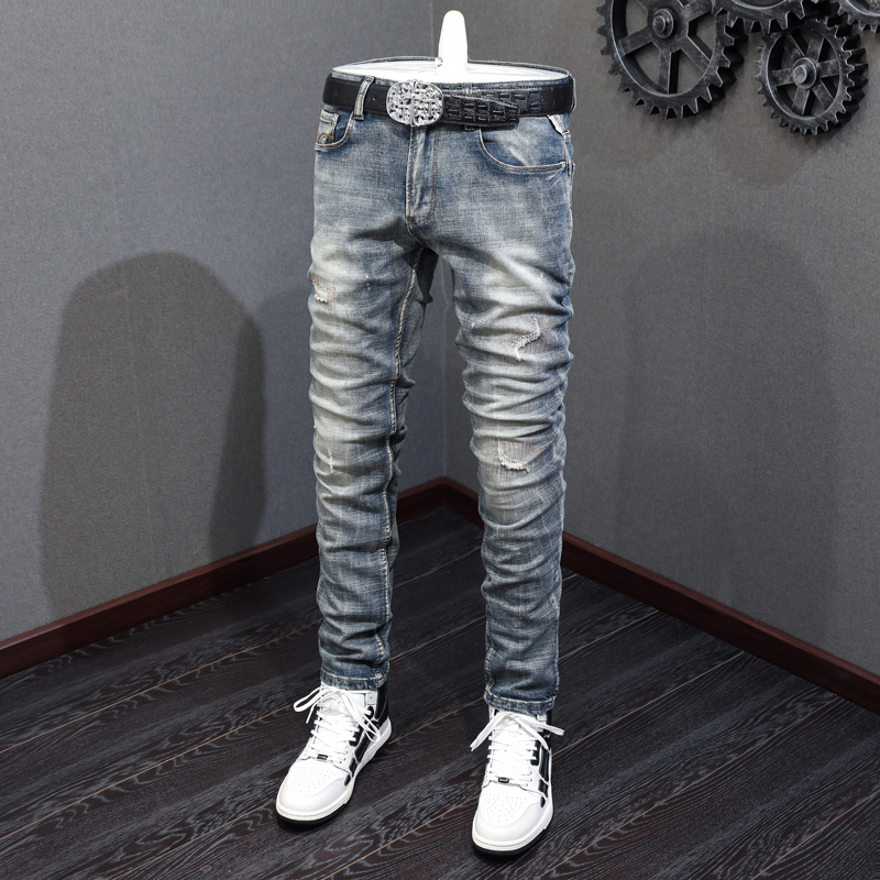 Fashion Vintage Men Jeans High - Embroidery Effect recensione e prezzo