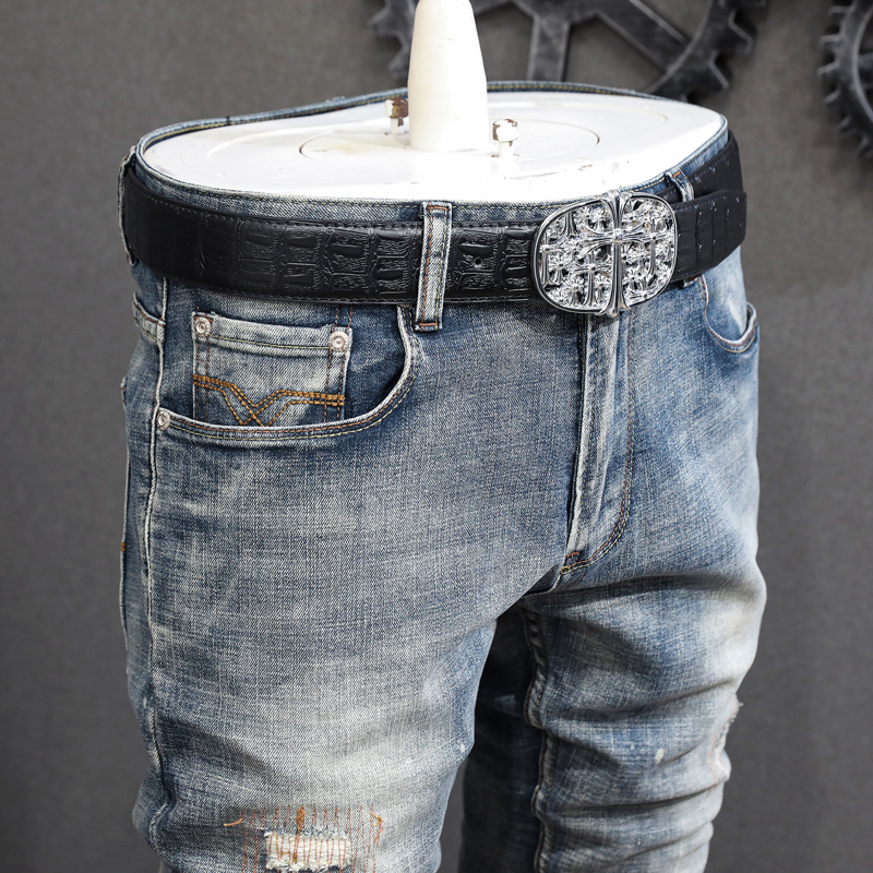 Fashion Vintage Men Jeans High - Embroidery Effect recensione e prezzo