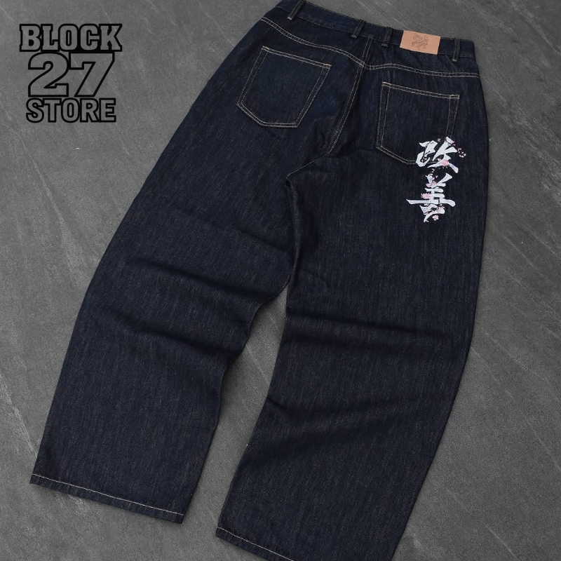 Mens Jeans Harajuku Y2K Retro  - Embroidery Font Free recensione e prezzo