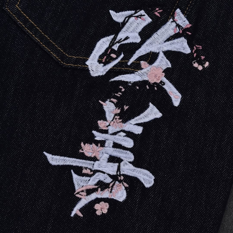 Mens Jeans Harajuku Y2K Retro  - Embroidery Font Free recensione e prezzo