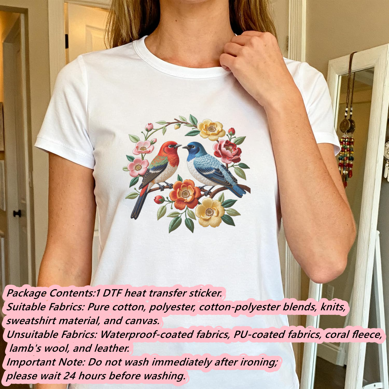 1 Piece of Bird Pattern Clothi - Embroidery Uniforms recensione e prezzo