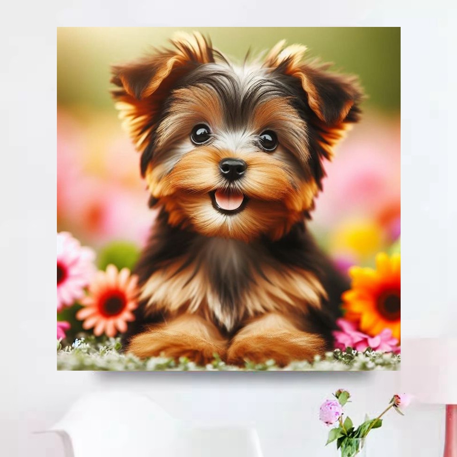 Yorkshire Terrier Dog 5D DIY D - Embroidery Garments recensione e prezzo