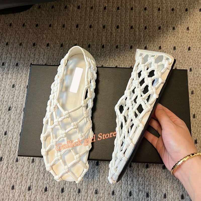 French Woven Mesh Hollow flat  - Embroidery Flat Shoes recensione e prezzo