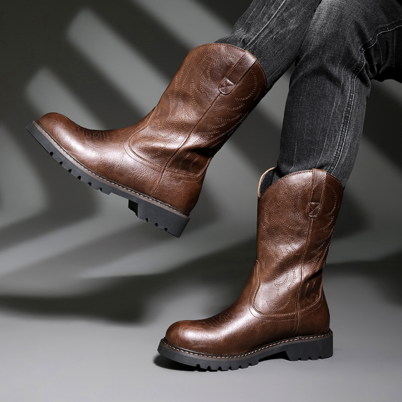 Fashion Mens Cowboy Boots New  - Embroidery Designer recensione e prezzo