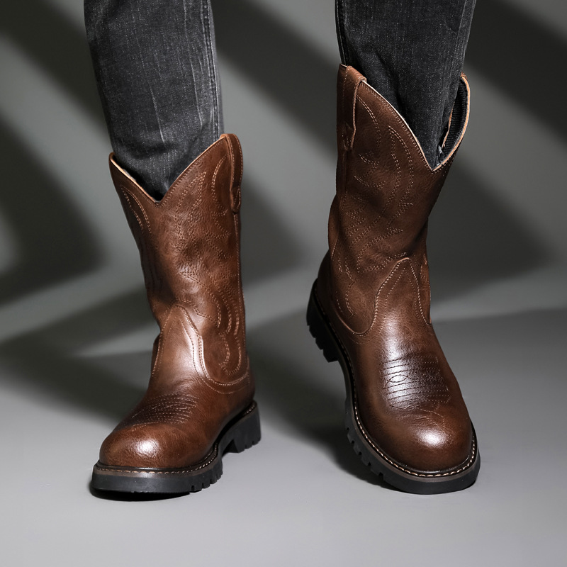 Fashion Mens Cowboy Boots New  - Embroidery Designer recensione e prezzo