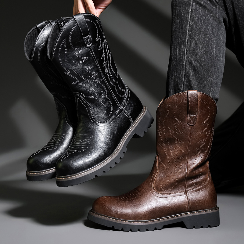 Fashion Mens Cowboy Boots New  - Embroidery Designer recensione e prezzo