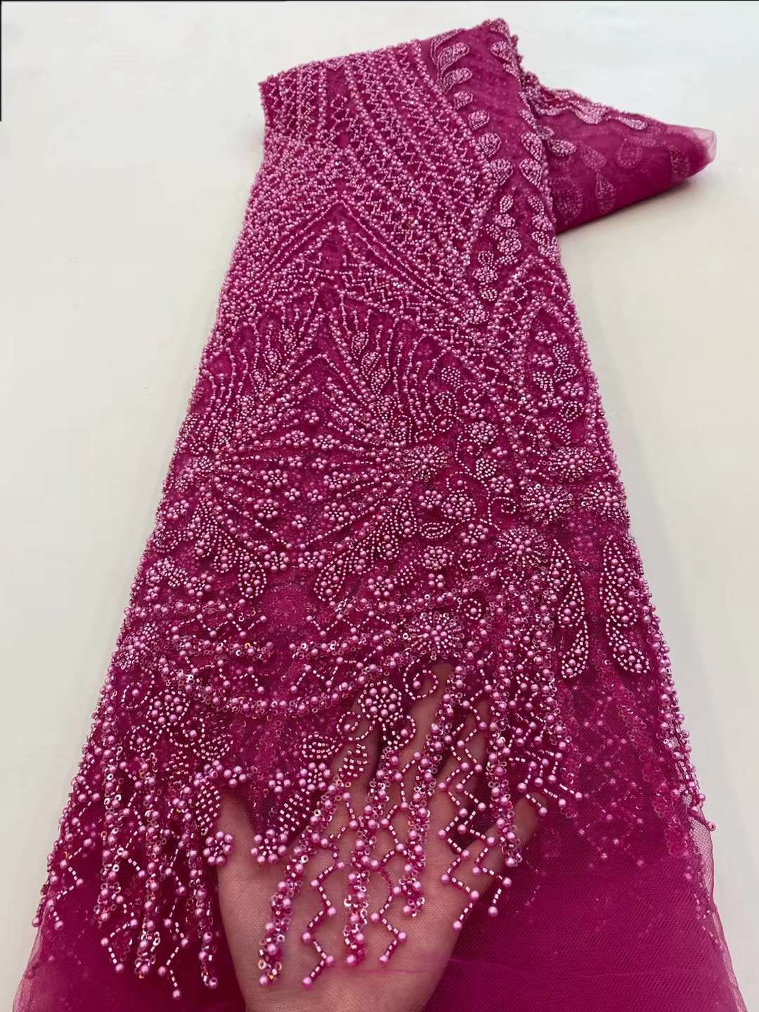 Brown Sequin Beaded Embroidery - Embroidery Net Fabric recensione e prezzo