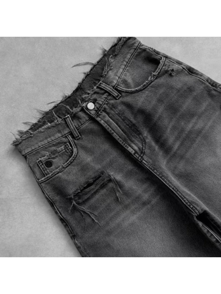 2026 Washed Ripped Short Jeans - Embroidery Effect recensione e prezzo