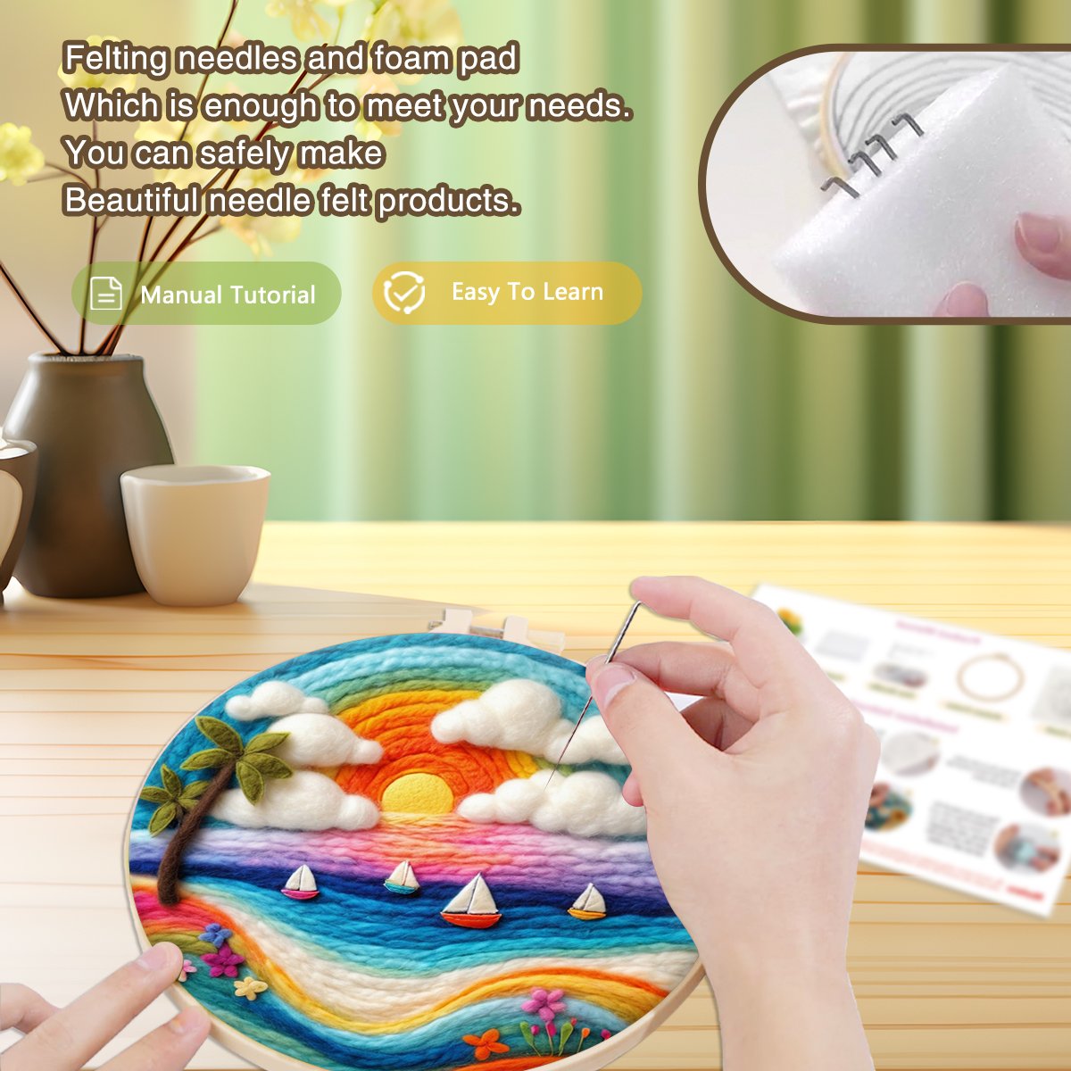 SDOYUNO DIY Wool Felt Painting - Embroidery For Beginners recensione e prezzo