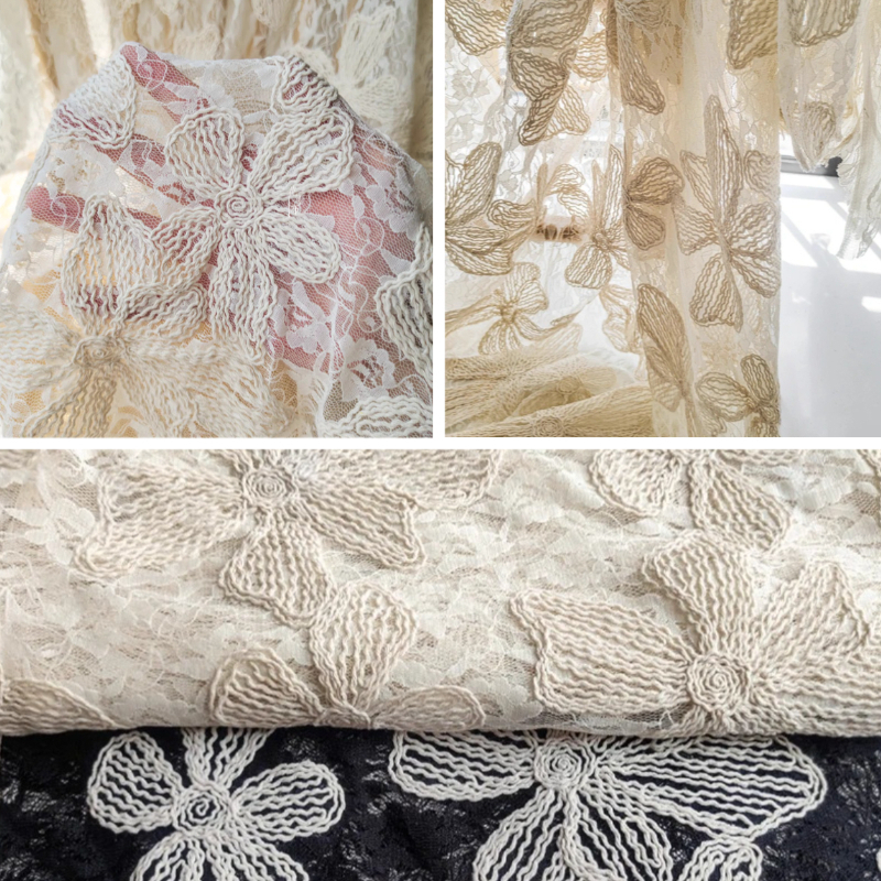 Cotton Thread Lace Jacquard Th - Embroidery Net Fabric recensione e prezzo