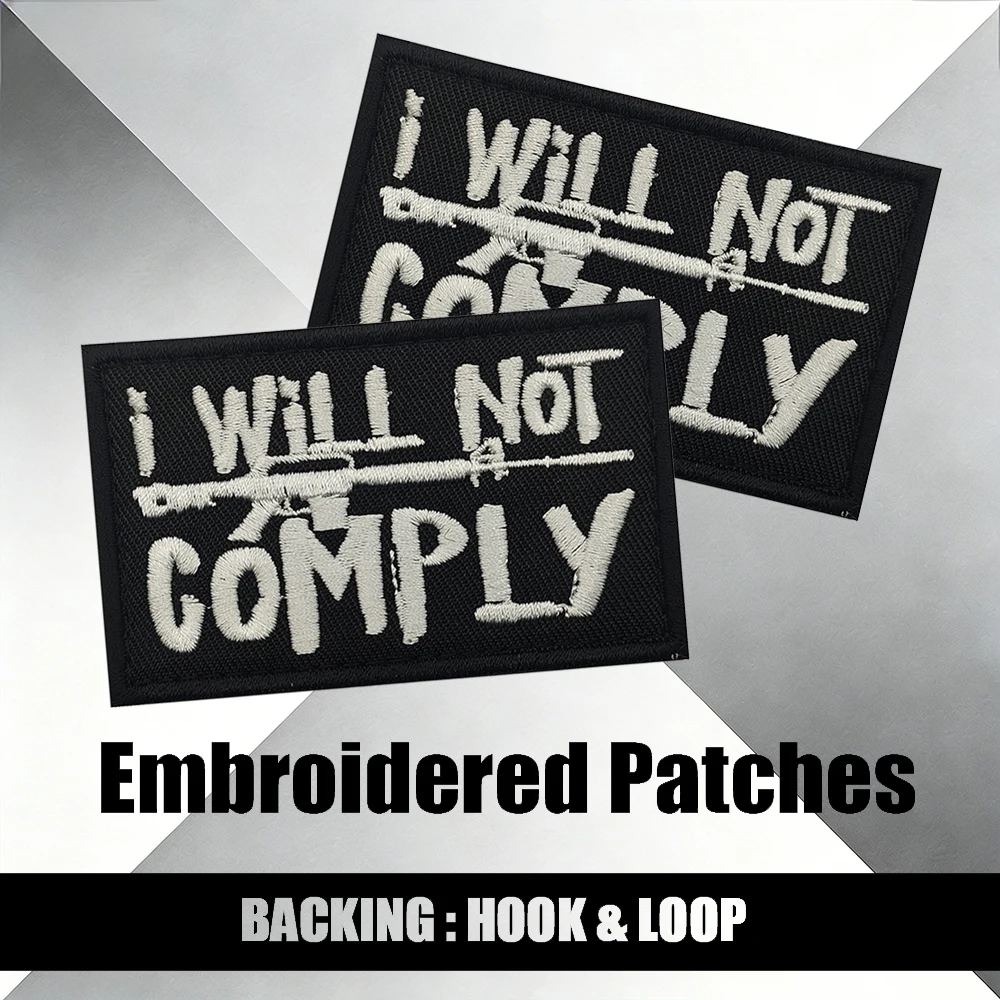 I Will Not Comply Black White  - Embroidery Font Free recensione e prezzo
