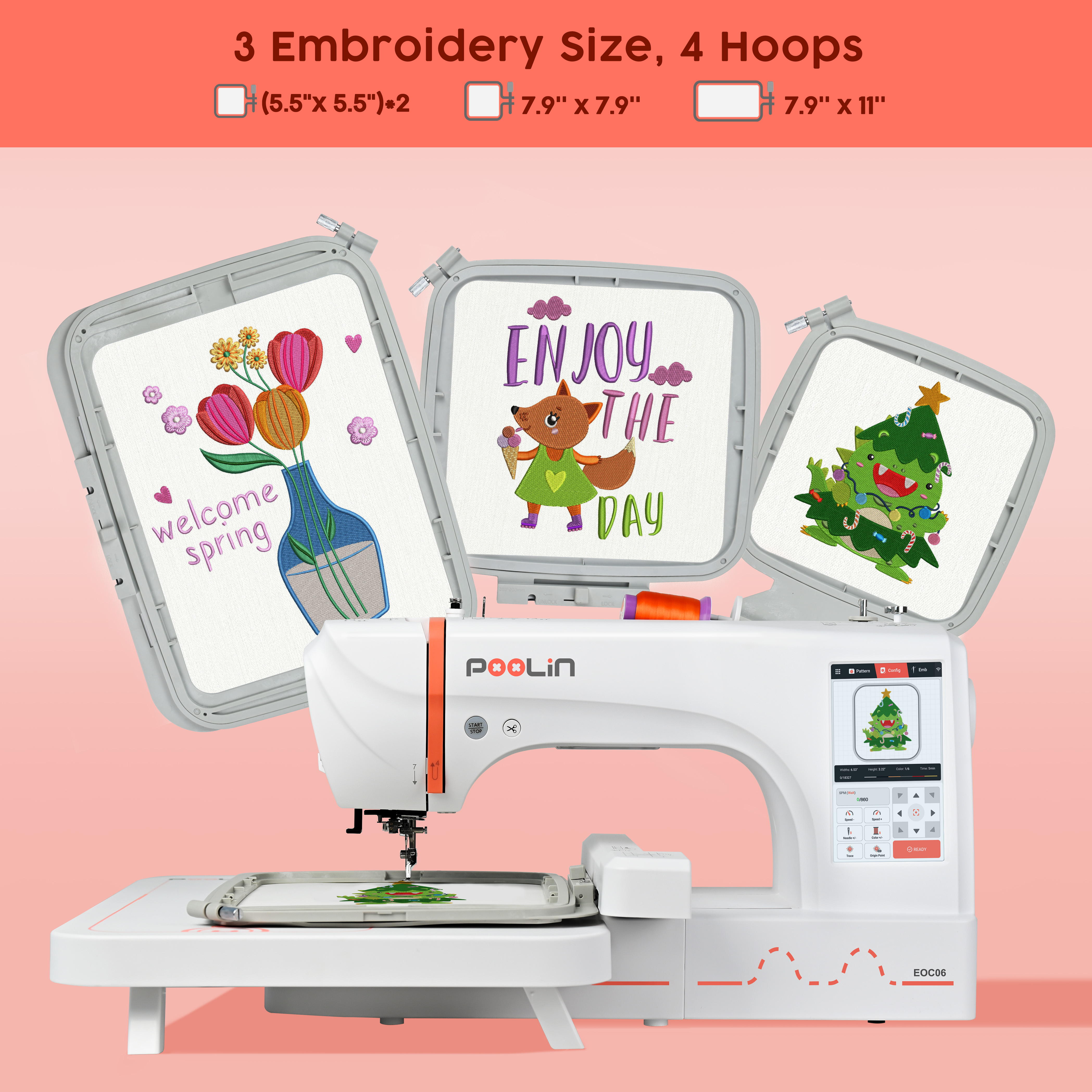 EOC06 PooLin China Hot Sale Co - Embroidery Machine China recensione e prezzo