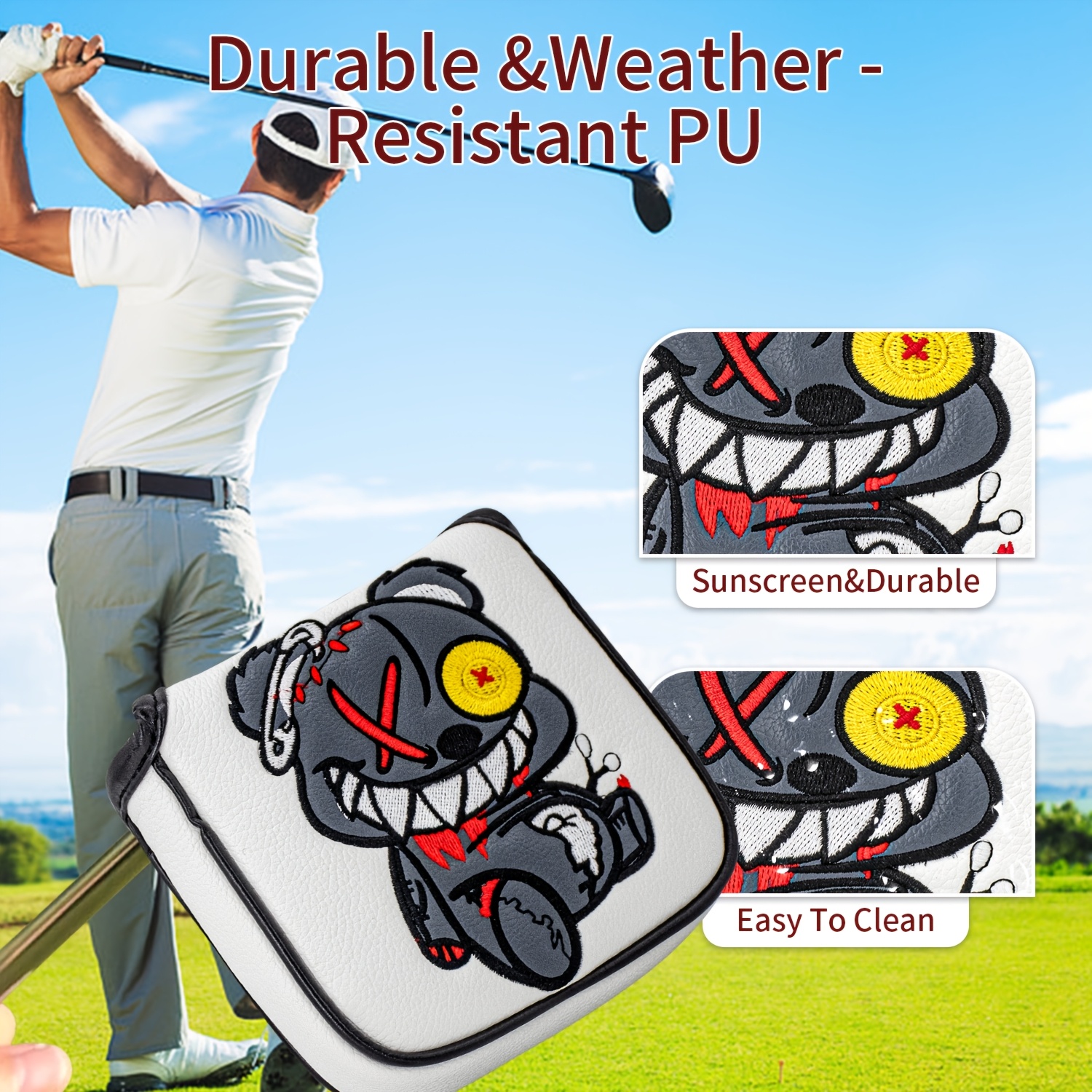 1pc Monocled Bear Design Golf  - Embroidery Designer recensione e prezzo