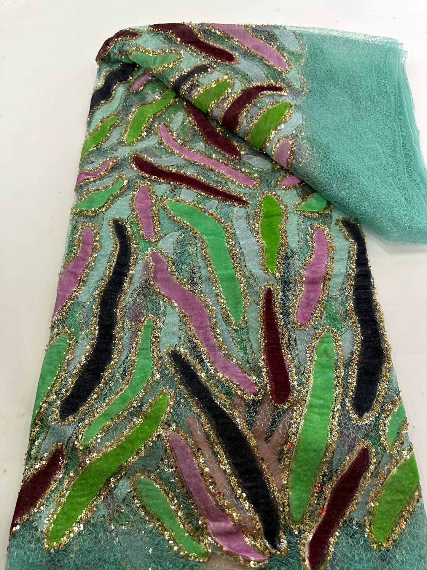 Latest African Sequins Lace Fa - Embroidery Net Fabric recensione e prezzo