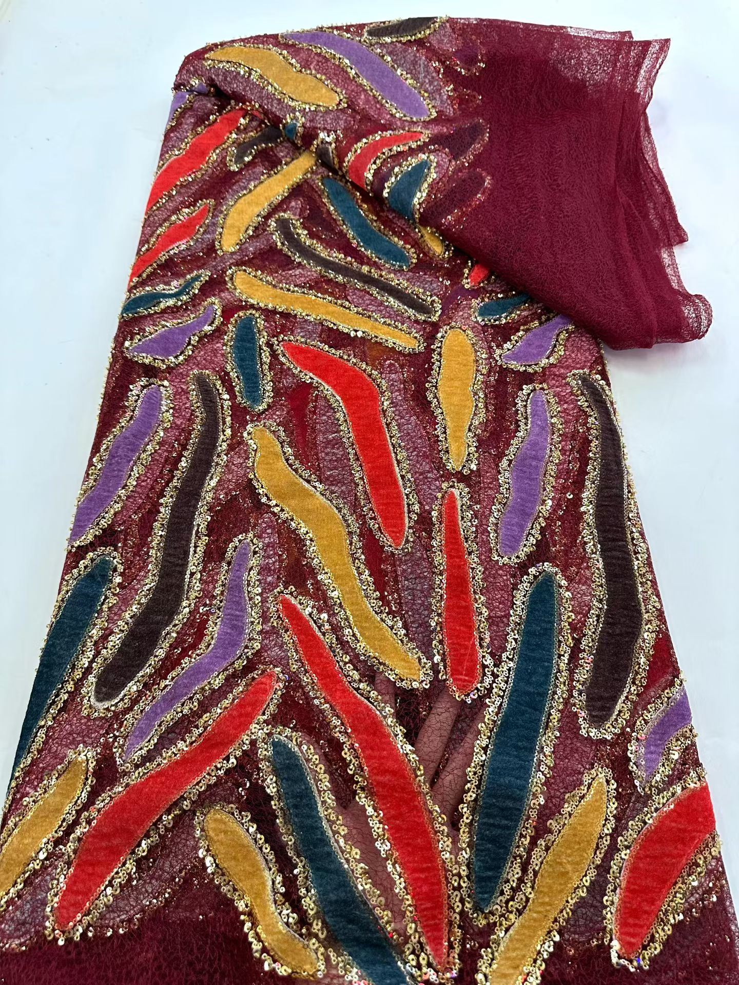 Latest African Sequins Lace Fa - Embroidery Net Fabric recensione e prezzo