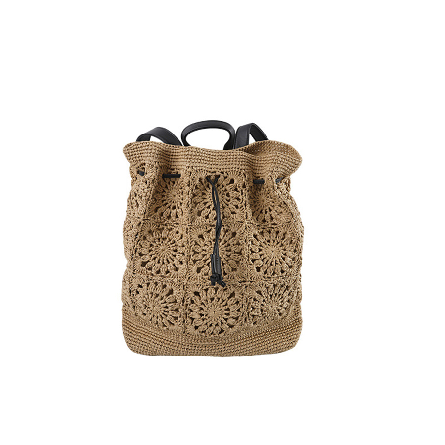 Straw Drawstring Backpack Summ - Embroidery Bali recensione e prezzo