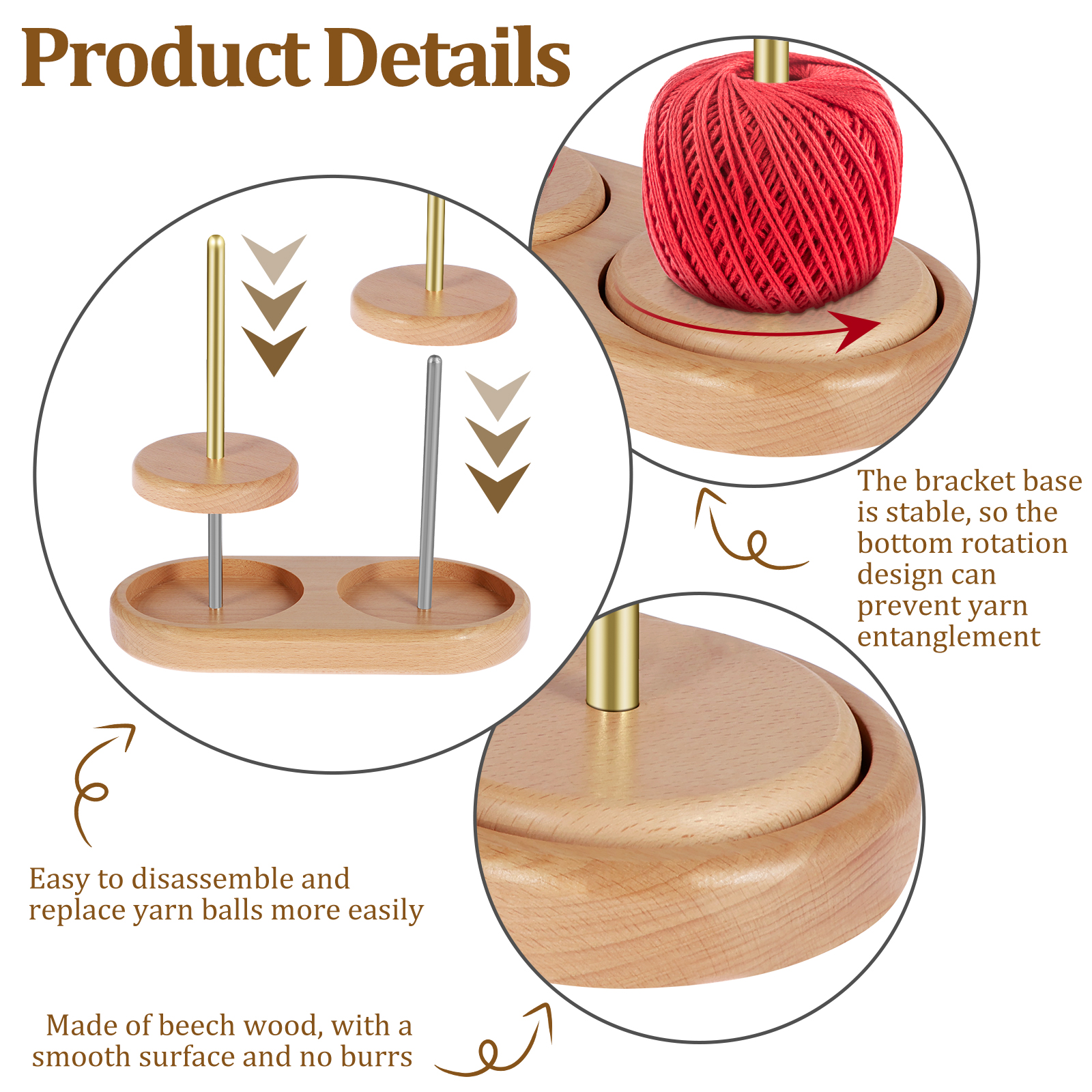 Yarn Ball Holder Rotatable Woo - Embroidery Yarns recensione e prezzo